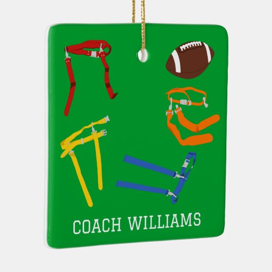 Vlag Football Coach Speler Gepersonaliseerd Keramisch Ornament (Rechts)