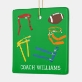 Vlag Football Coach Speler Gepersonaliseerd Keramisch Ornament (Links)