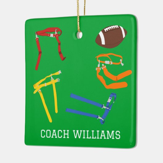 Vlag Football Coach Speler Gepersonaliseerd Keramisch Ornament (Links)