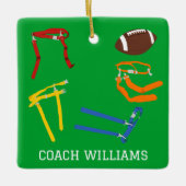 Vlag Football Coach Speler Gepersonaliseerd Keramisch Ornament (Voorkant)