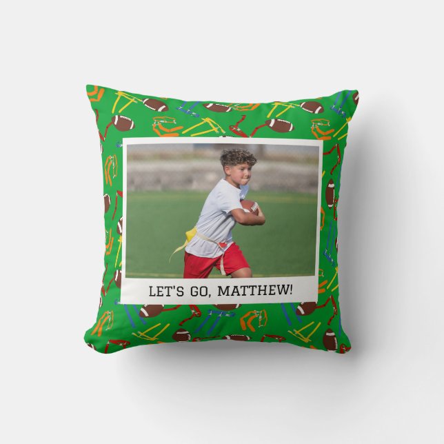 Vlag Football Coach Speler Gepersonaliseerd Kussen (Voorkant)