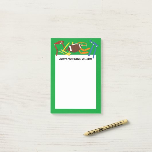 Vlag Football Coach Speler Gepersonaliseerd Post-it® Notes (Op bureau)