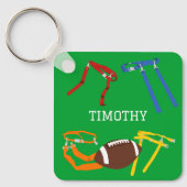 Vlag Football Coach Speler Gepersonaliseerd Sleutelhanger (Voorkant)