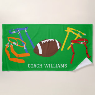 Vlag Football Coach Speler Gepersonaliseerd Strandlaken