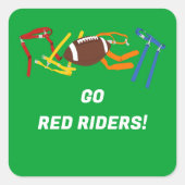 Vlag Football Coach Speler Gepersonaliseerd Vierkante Sticker (Voorkant)