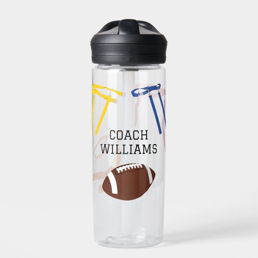 Vlag Football Coach Speler Gepersonaliseerd Waterfles (Voorkant)