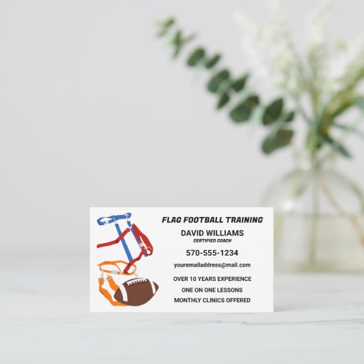 Vlag Football Coach Trainer Custom Visitekaartje (Staand voorkant)