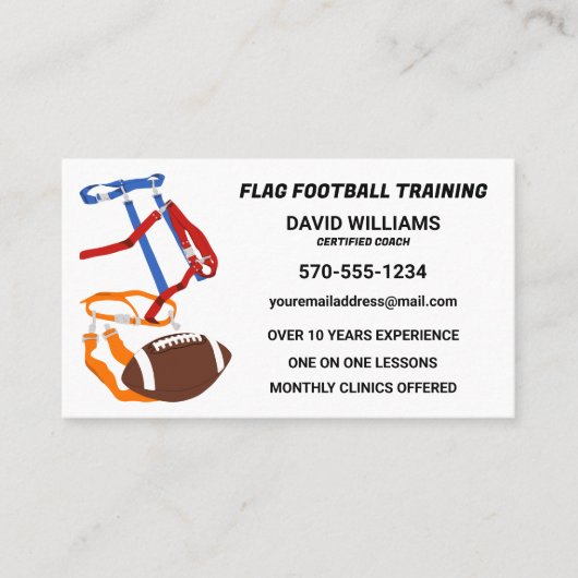 Vlag Football Coach Trainer Custom Visitekaartje (Voorkant)