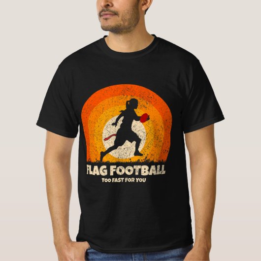 Vlag Football Girl Women Fast voor je op Vlag T-shirt (Voorkant)