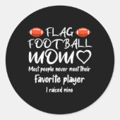 Vlag Football mama Ronde Sticker (Voorkant)