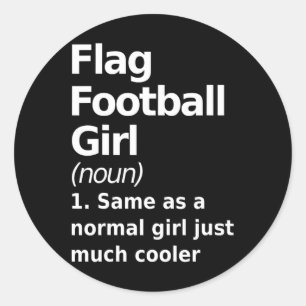 Vlag Football meisje definitie grappig en sy vrouw Ronde Sticker