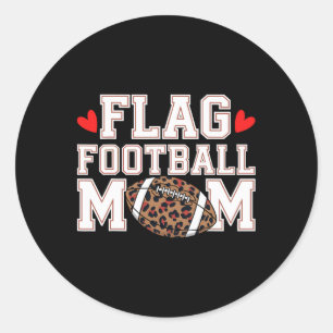 Vlag Football Mom Funny Vlag Football Speler Mom Ronde Sticker