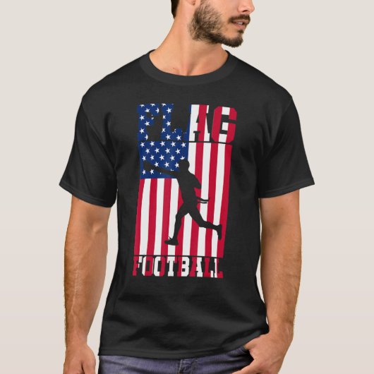 Vlag Football Verenigde Staten Vrouwelijke Mannen T-shirt (Voorkant)