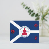 Vlag Fort Wayne, Indiana Briefkaart (Staand voorkant)