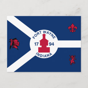 Vlag Fort Wayne, Indiana Briefkaart
