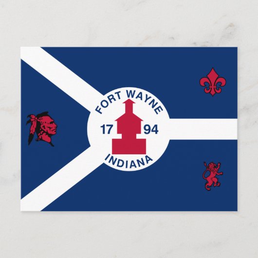 Vlag Fort Wayne, Indiana Briefkaart (Voorkant)