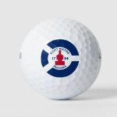 Vlag Fort Wayne, Indiana Golfballen (Voorkant)