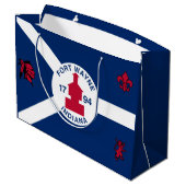 Vlag Fort Wayne, Indiana Grote Gift Bag Groot Cadeauzakje (Achterkant Gekanteld)