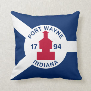 Vlag Fort Wayne, Indiana Kussen