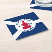 Vlag Fort Wayne, Indiana Square Paper Onderzetter (Schuin)