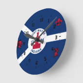 Vlag Fort Wayne, Indiana Square Wall Clock Ronde Klok (Hoek)