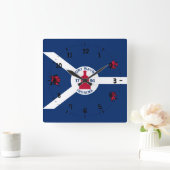 Vlag Fort Wayne, Indiana Square Wall Clock Vierkante Klok (Huis)