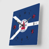 Vlag Fort Wayne, Indiana Square Wall Clock Vierkante Klok (Hoek)