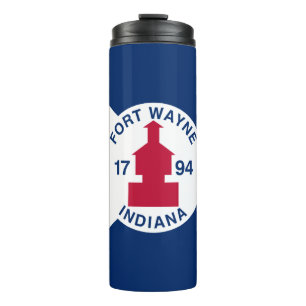 Vlag Fort Wayne, Indiana Thermal Tumbler Thermosbeker
