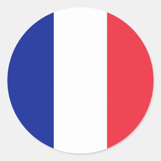 Vlag France Tricolore Ronde Sticker (Voorkant)