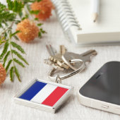 Vlag France Tricolore Sleutelhanger (Zijkant)