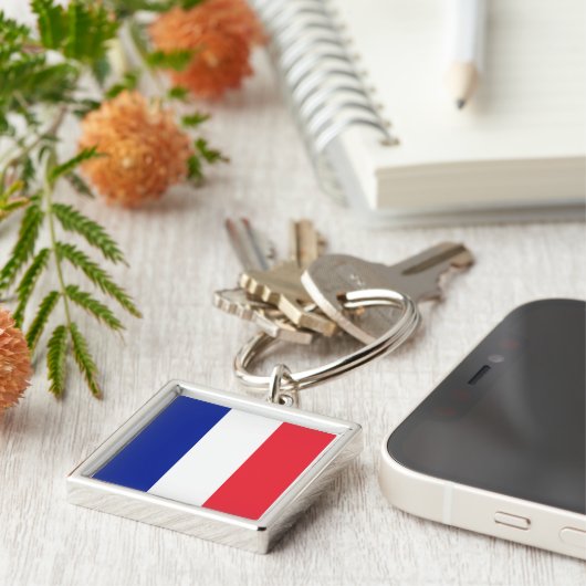 Vlag France Tricolore Sleutelhanger (Zijkant)