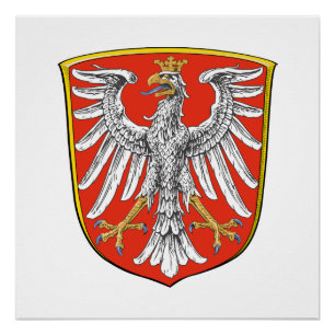 Vlag Frankfurt Main stad Duitsland symbool embleem Perfect Poster