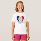 Vlag Frankrijk beminnen T-shirt (Voorkant volledig)