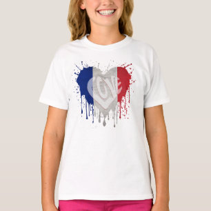 Vlag Frankrijk beminnen T-shirt