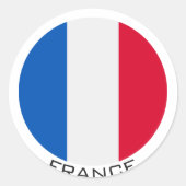 Vlag Frankrijk Ronde Sticker (Voorkant)