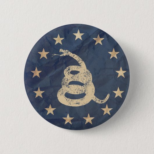 Vlag Gadsden en US 1776 Ronde Button 5,7 Cm (Voorkant)