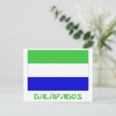 vlag Galápagos met naam Briefkaart (Staand voorkant)