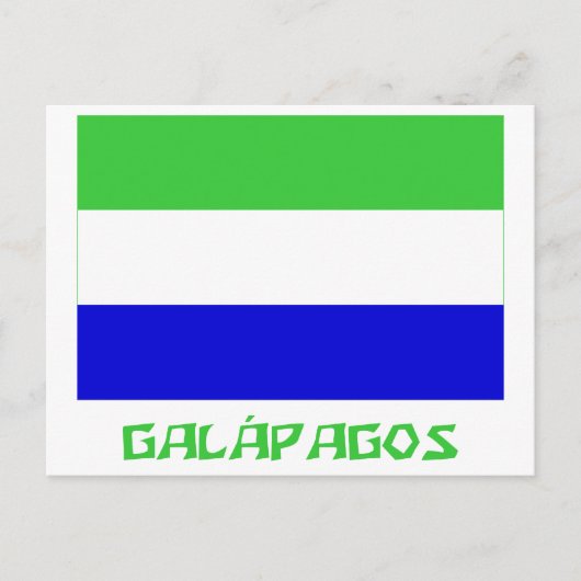 vlag Galápagos met naam Briefkaart (Voorkant)