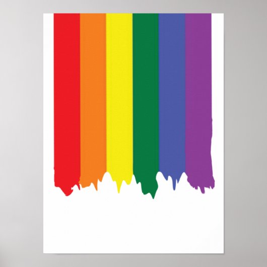Vlag Gay Pride Rainbow Paint Poster (Voorkant)