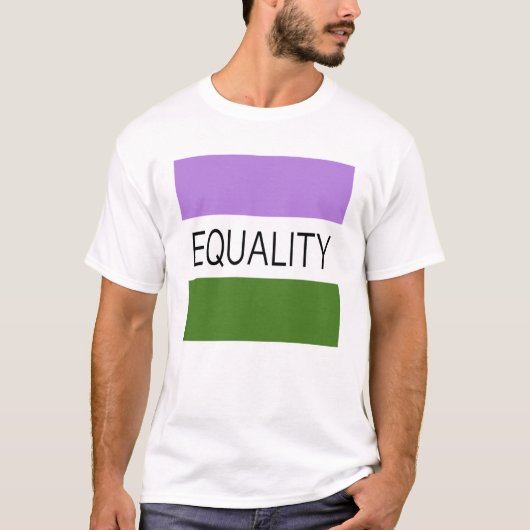Vlag GELIJKHEID Genderqueer T-shirt (Voorkant)