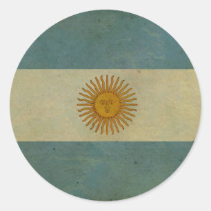 vlag -gerijpte retro Argentina Ronde Sticker