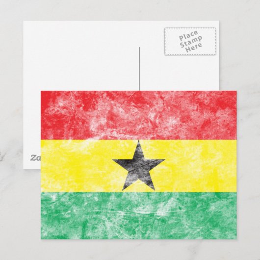  vlag Ghana Briefkaart (Voorkant / Achterkant)