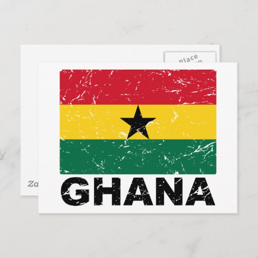  vlag Ghana Briefkaart (Voorkant / Achterkant)