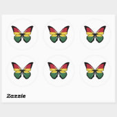 Vlag Ghana Butterfly Ronde Sticker (Vel)