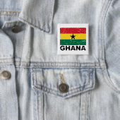  vlag Ghana Vierkante Button 5,1 Cm (In situ)