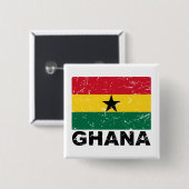  vlag Ghana Vierkante Button 5,1 Cm (Voorkant /achterkant)