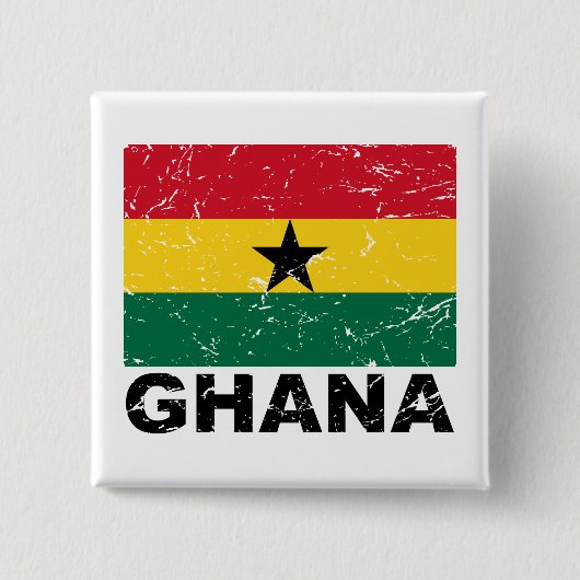  vlag Ghana Vierkante Button 5,1 Cm (Voorkant)