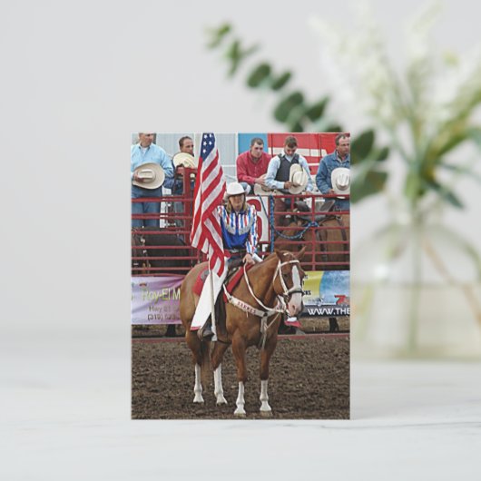 Vlag Girl Briefkaart (Staand voorkant)