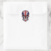 Vlag glimlachende schedel ronde sticker (Tas)