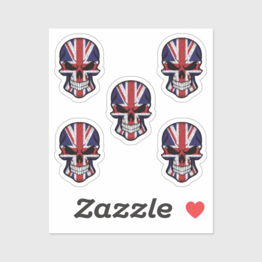 Vlag glimlachende schedel sticker (Vel)